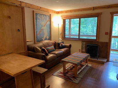 Living Area with open door in summer time