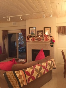 Holiday Mantle and Door to Deck