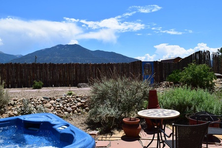 Hot tub and mountian views on the patio