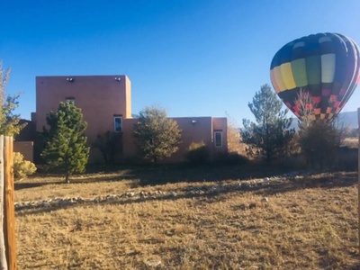 A landing hot air balloon