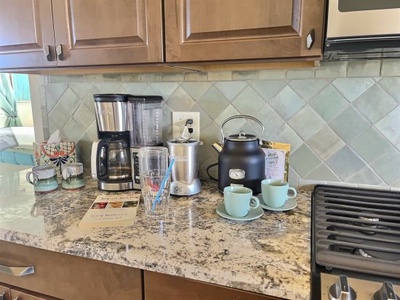 Kitchen ready for morning rituals