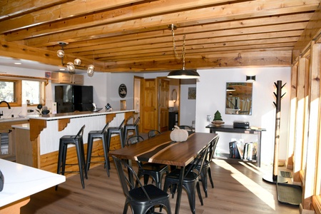 Dining Table with sun streaming in