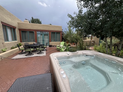 Inviting hot tub on the patio