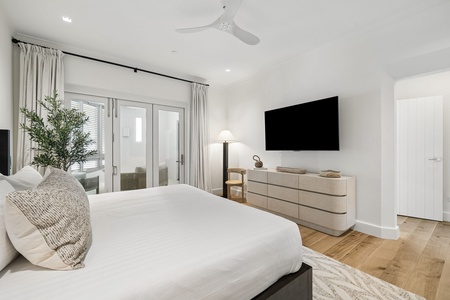 Unwind in your serene retreat with crisp linens, soft natural light, and a private balcony where morning coffee feels like pure luxury.