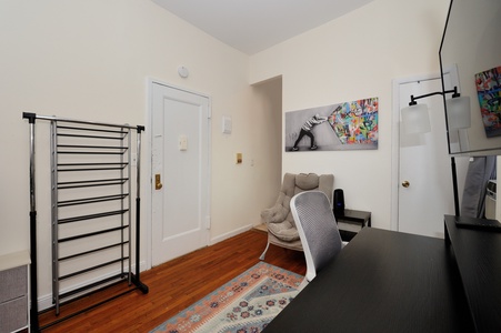 Your private workspace combines comfort and creativity with vibrant street art, cozy seating, and modern amenities for productive days.