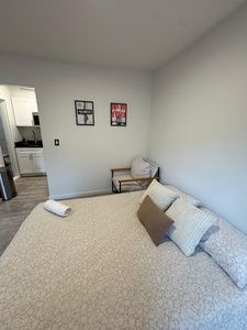 Sink into your plush bed after exploring the city, with soft pillows awaiting and your modern kitchen just steps away.