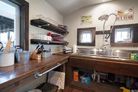 Barn-Kitchen sink and counters -open concept (Main Floor SE)