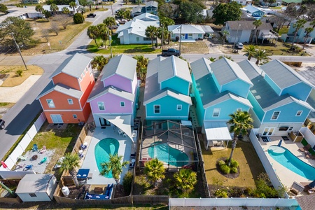 Rose Lane-Our backyard and bean shaped pool