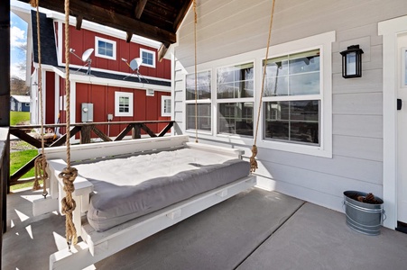 Cedar Farmhouse-Porch Swing by Front Door