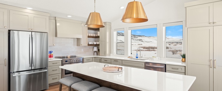 Gateway to Bear Lake-View of mountains from kitchen (Upstairs NE)