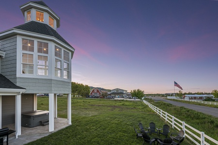 Nantucket-Parital fenced yard at Twilight