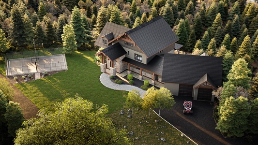 100 Acre Lodge-Aerial Views of our home (3-D Rendering)