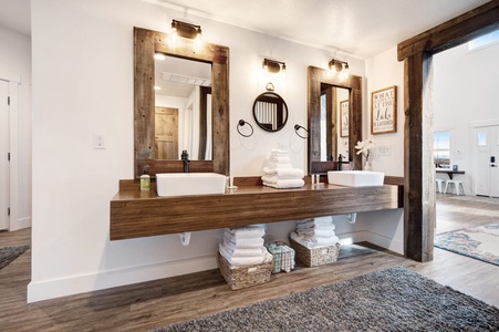 Cedar Farmhouse-Bathroom Double Sinks (Main Floor Center)