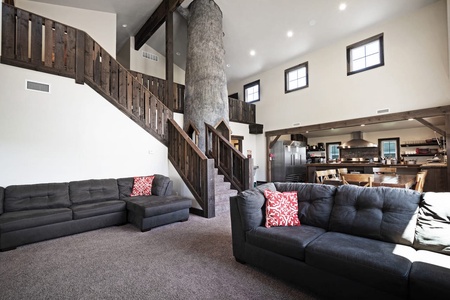 The Barn-Family Room with Treehouse slide (Main Floor SW)