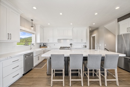 Persimmon Kitchen area with seating