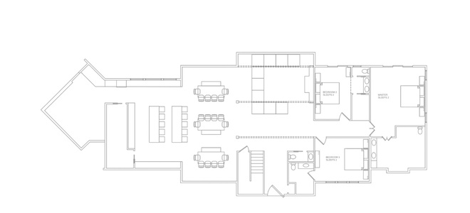 Monster Mansion-Floor plan of kitchen area (Main Floor Center)