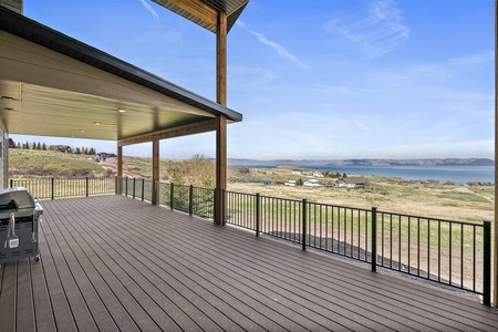 Sapphire Lodge-Our deck on the east side of our home.