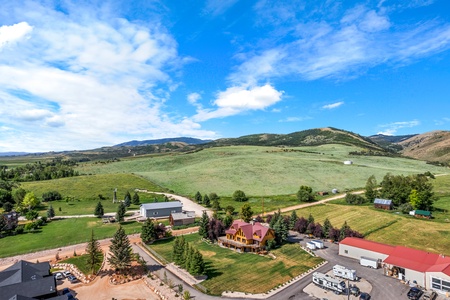 Green Canyon Chalet-Aerial of yard looking southwest.