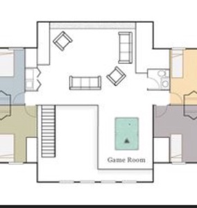 Mini-Papa Bear Lodge-Upstairs Family Room w/ Foosball and Games (Center)
