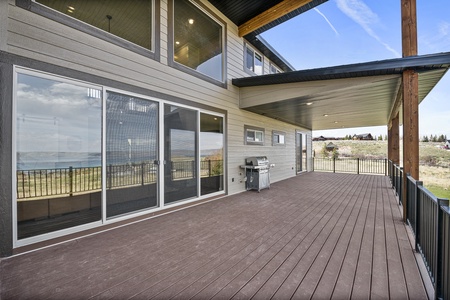 Sapphire Lodge-Our deck on the east side of our home.