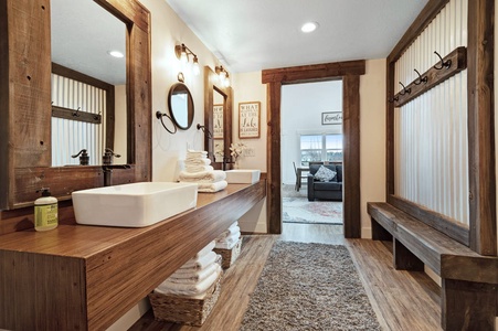 Cedar Farmhouse-Bathroom Double Sinks (Main Floor Center)