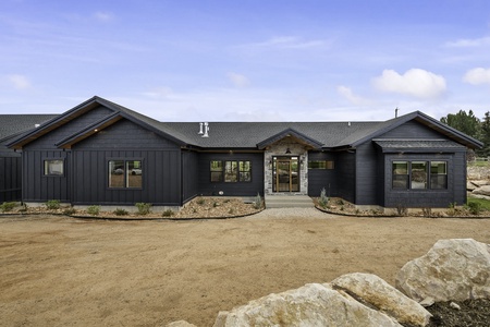 Mtn Shadow Lodge South-View of the Front Door (West side of home)