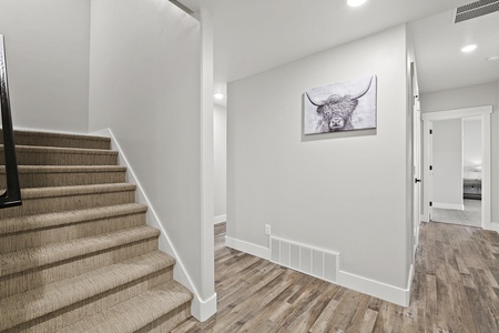 Sapphire Lodge-Stairway from upstairs (West Center)