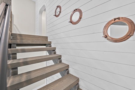 Nantucket-Stairway to 3rd floor playroom