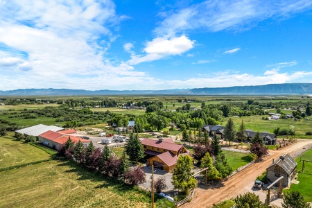 Green Canyon Chalet-Aerial of entire home looking north east.