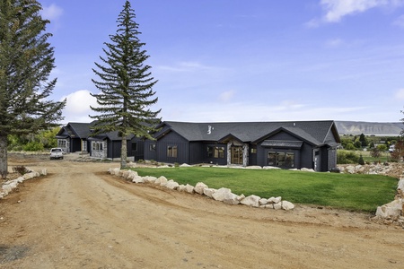 Mtn Shadow Lodge South-View of the Front Door (West side of home)