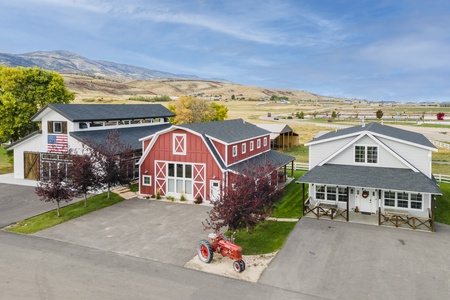 Cedar Farmhouse-(L to R) Pool House-Barn-Cedar Farmhouse