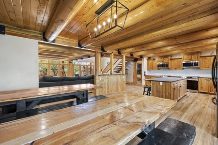 Mini-Papa Bear Lodge-View through kitchen into family room (Main Floor Center)