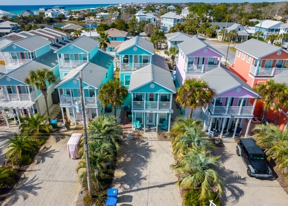 Rose Lane-Aerial view of the front of our home