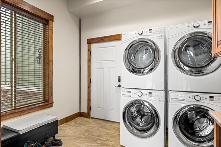 Your own dedicated laundry room makes it easy to keep fresh during your stay, with stacked washers and dryers ready whenever you need them.