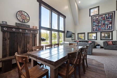 Barn-Dining Table seats 8 (Main Floor South Center)