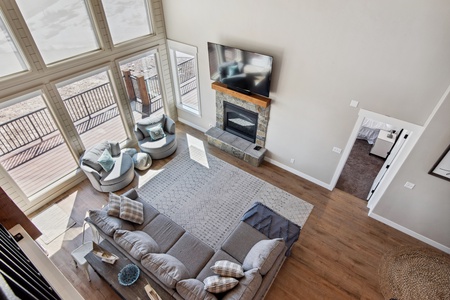 Golden Gable Lodge-View of Great Room from upstairs (Main Floor South)