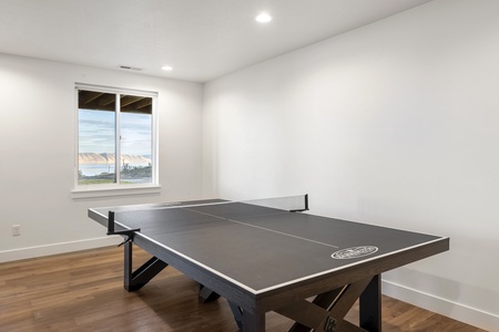 Black Timber Lodge-Basement Family Room Ping Pong Table