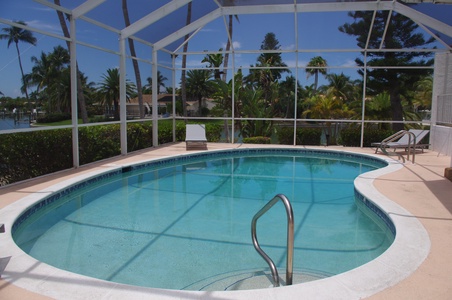 The pool is always open! Featuring solar panels and electric heated pool.