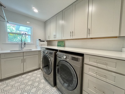 The spacious and functional laundry room.
