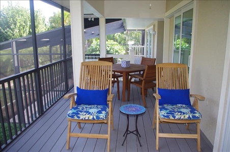 Plenty of seating options on the porch.