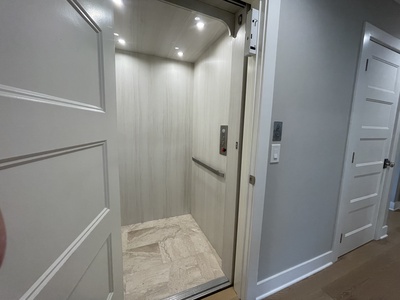 The elevator makes access to the garage effortless.