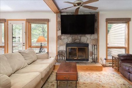 Living Room with Wood Fireplace