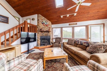 Living Room with Wood Fireplace