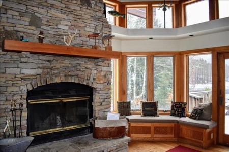 Living Room with Wood Fireplace