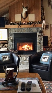 Living Room with Wood Fireplace