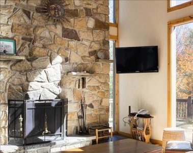 Living Room with Wood Fireplace