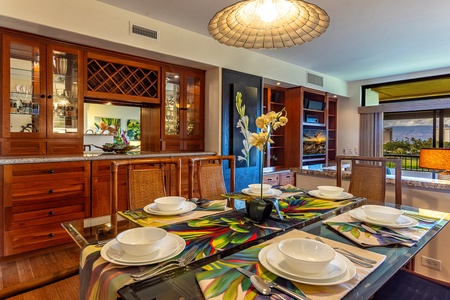 Perfect spot for family meals or evening gatherings.