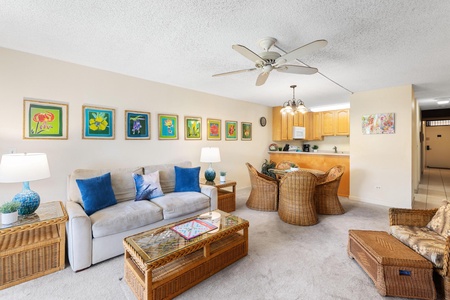 The living and dining area is spacious