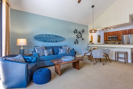 Modern and Inviting Beachy Decor Throughout the Condo