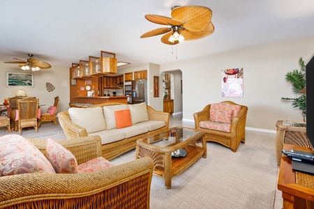 Living room with ample seating 